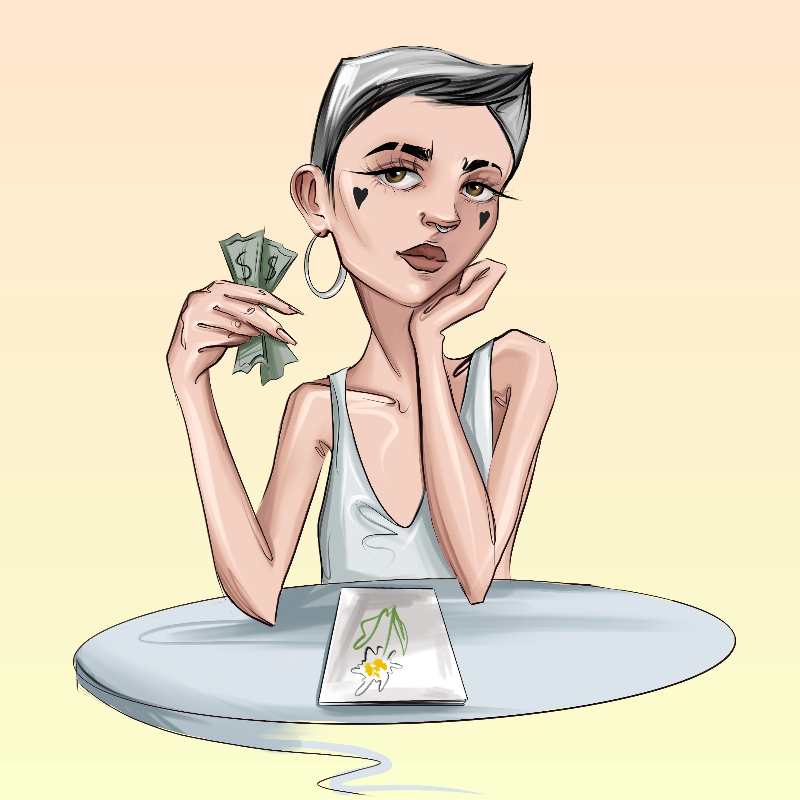 Girl at the table #5 static token preview