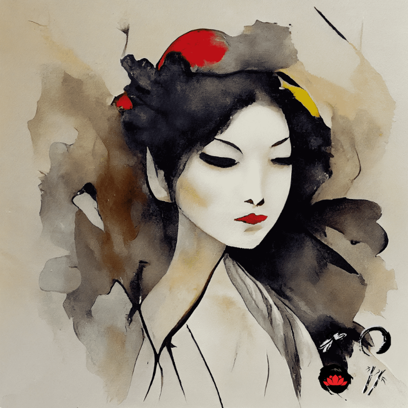 Geisha and feather #11 static token preview