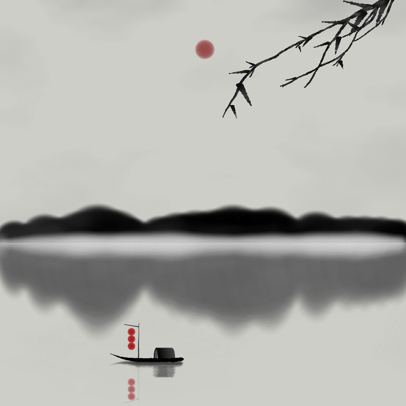Lakes and Mountains Ink Painting #6 static token preview