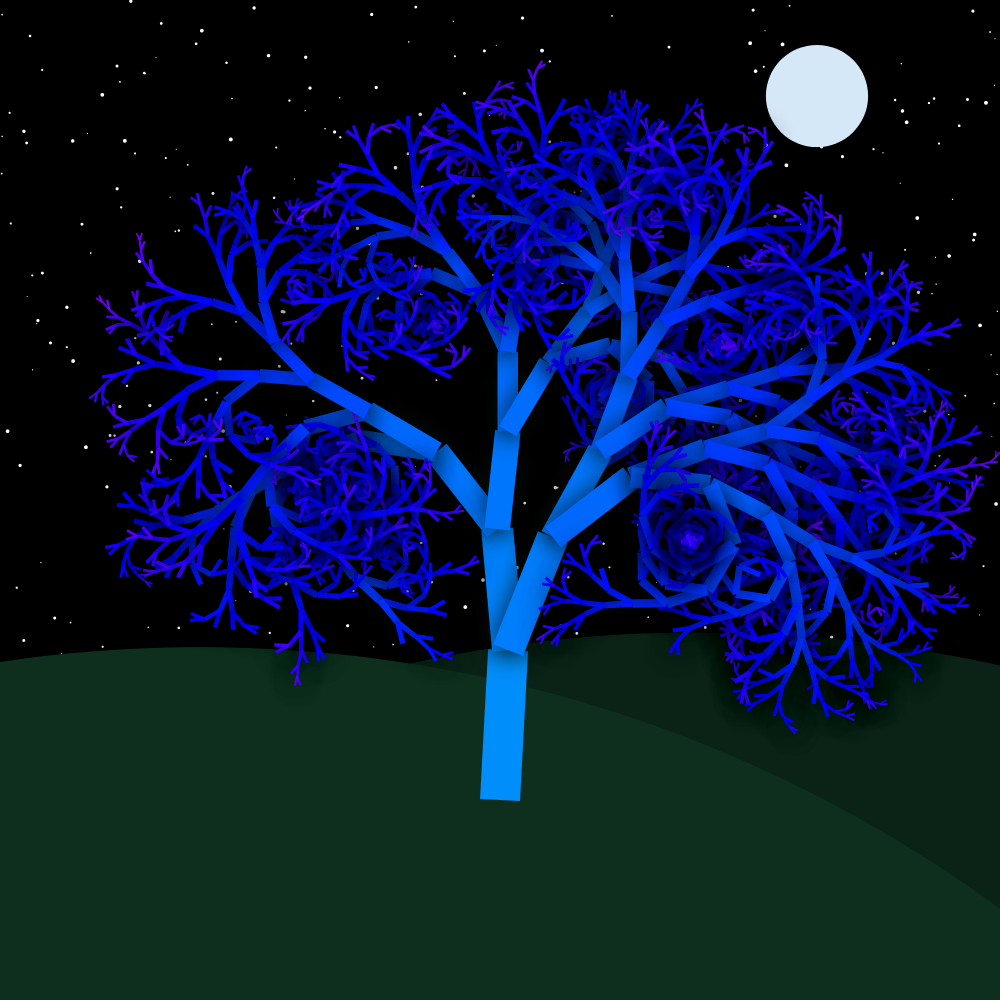 Moonlit Trees of Iterative Fractal Chaos #2 static token preview