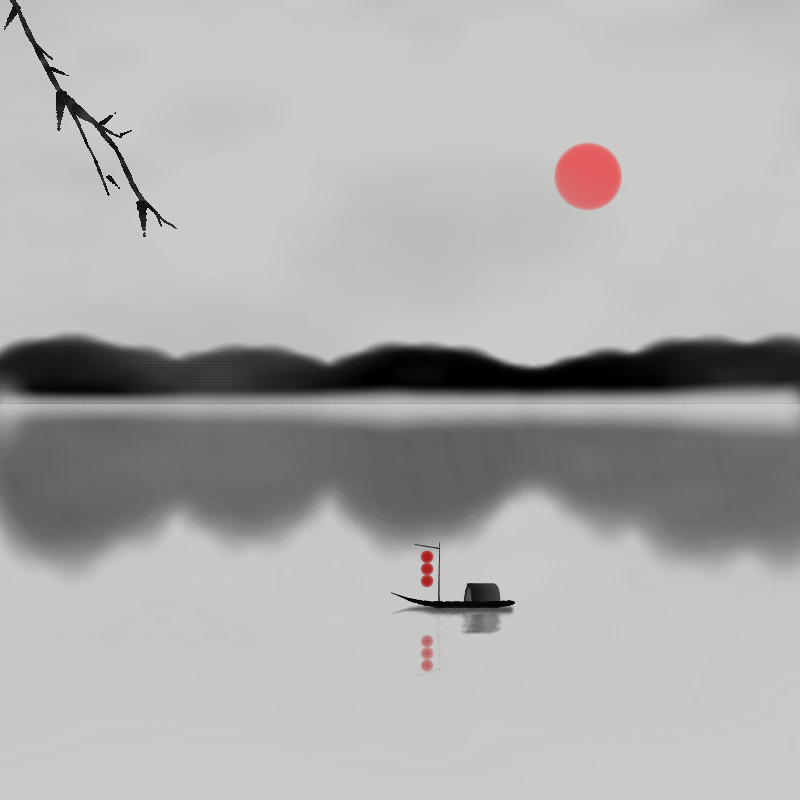 Lakes and Mountains Ink Painting #16 static token preview