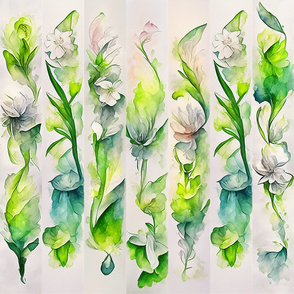 AI Green Flowers #3 static token preview