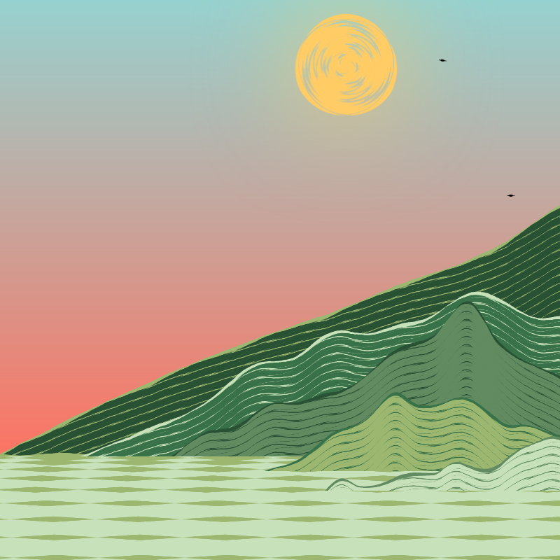 Painted Mountain Sunset #19 static token preview