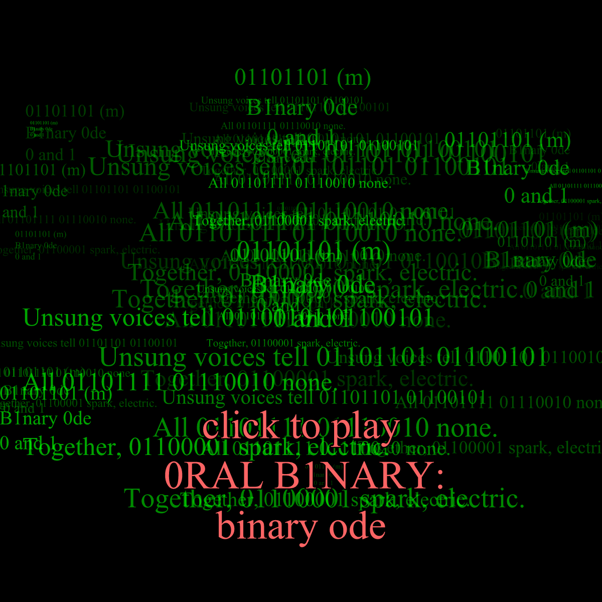 0RAL B1NARY: “BINARY ODE” #251 static token preview