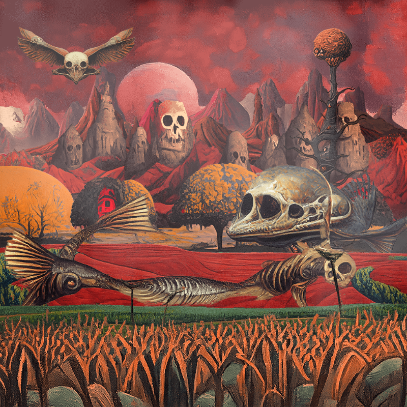 Skull Birds and Fishes #19 static token preview