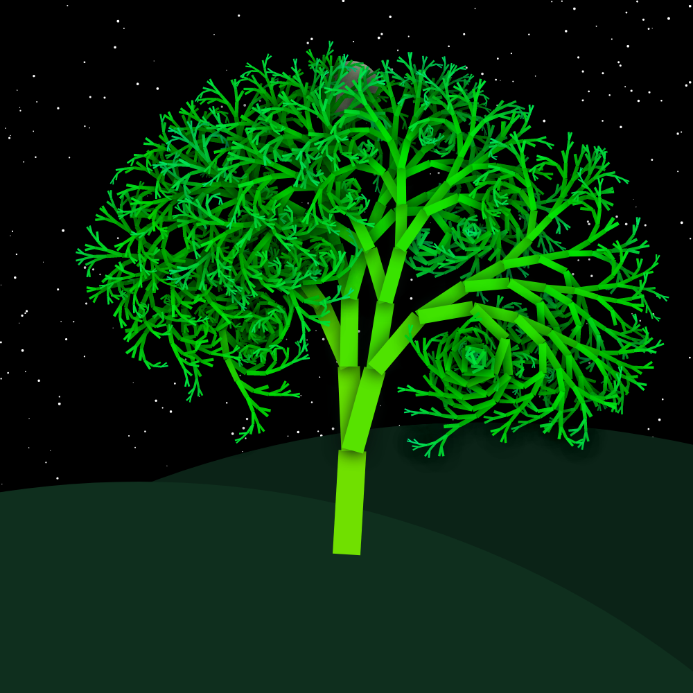 Moonlit Trees of Iterative Fractal Chaos #17 static token preview
