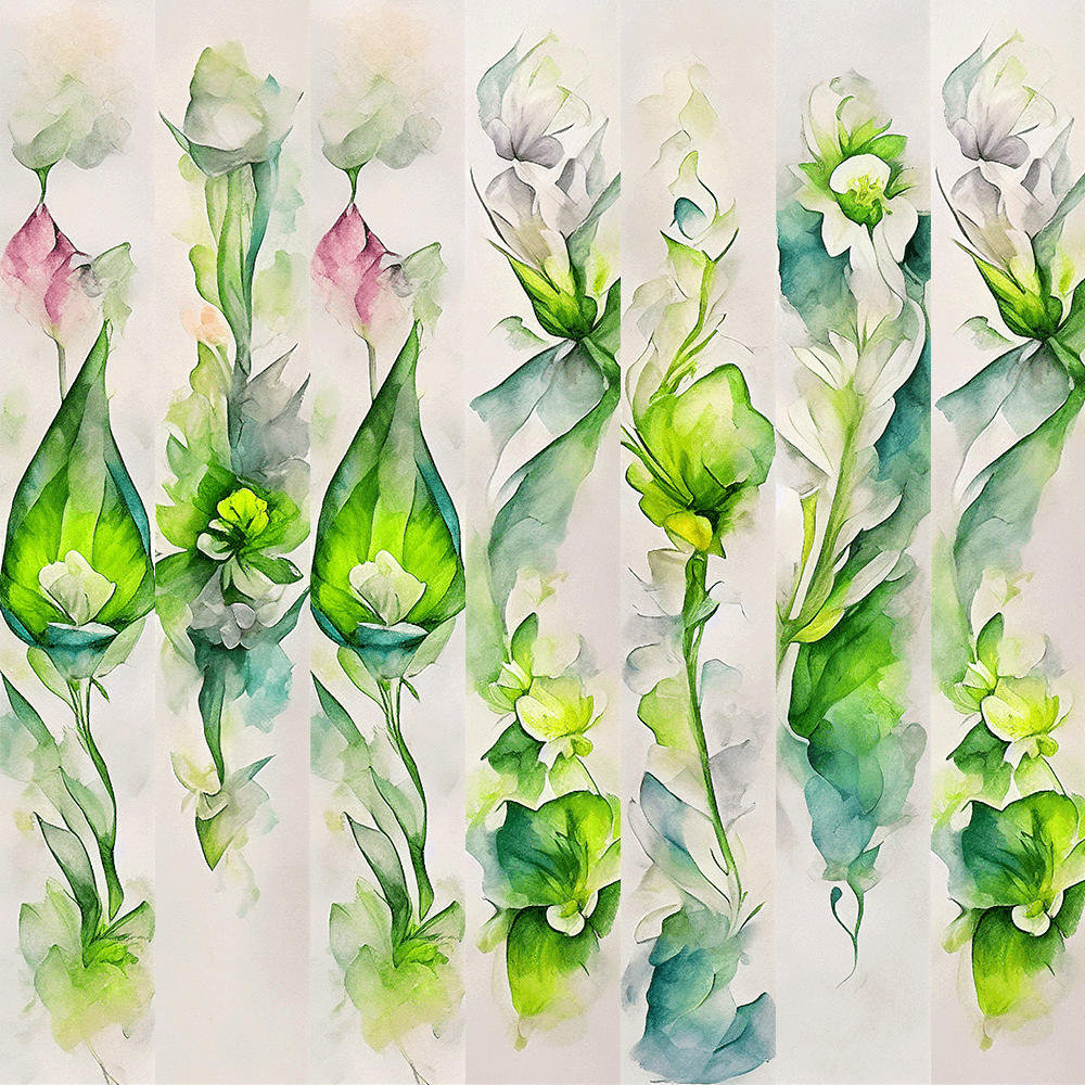 AI Green Flowers #4 static token preview
