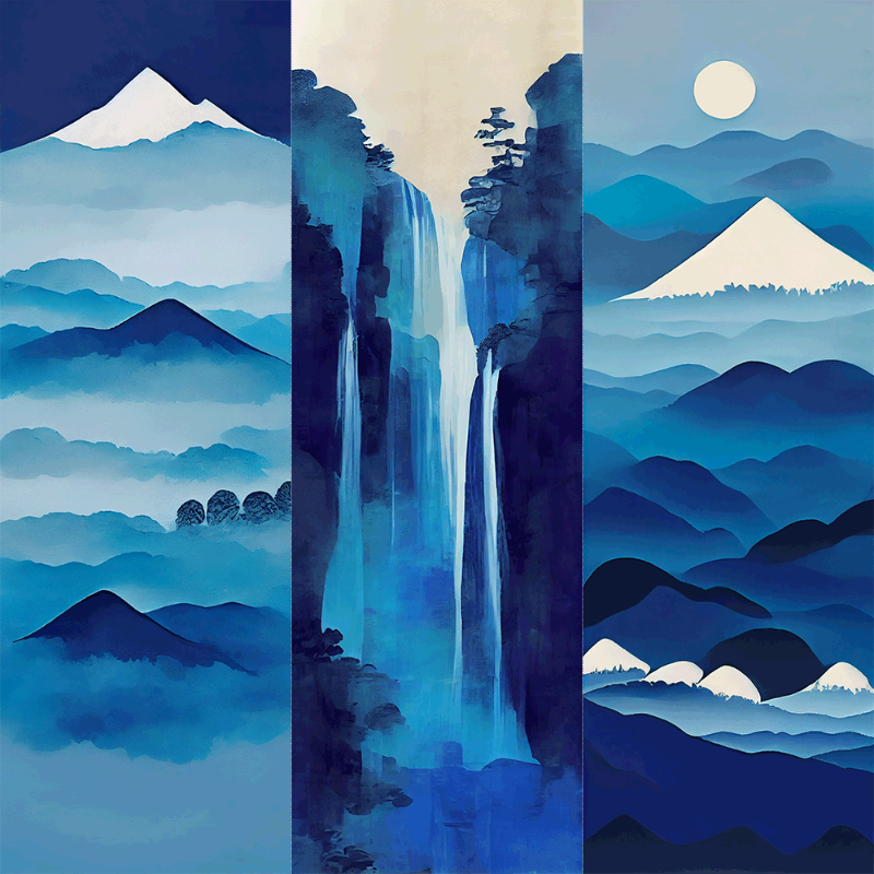 AI Japanese Waterfall #9 static token preview