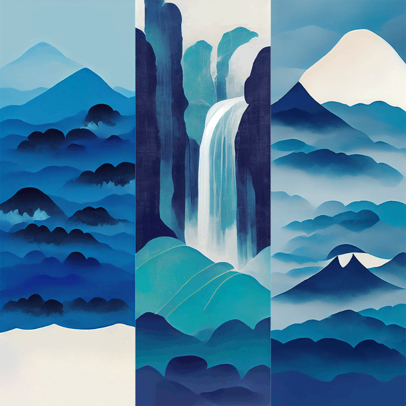 AI Japanese Waterfall #11 static token preview