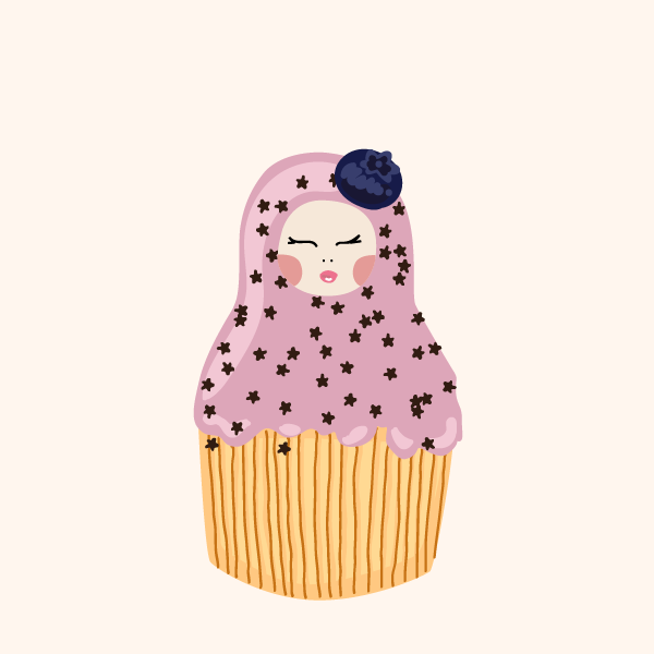 Cute Matryoshka Doll Cupcake Series #19 static token preview