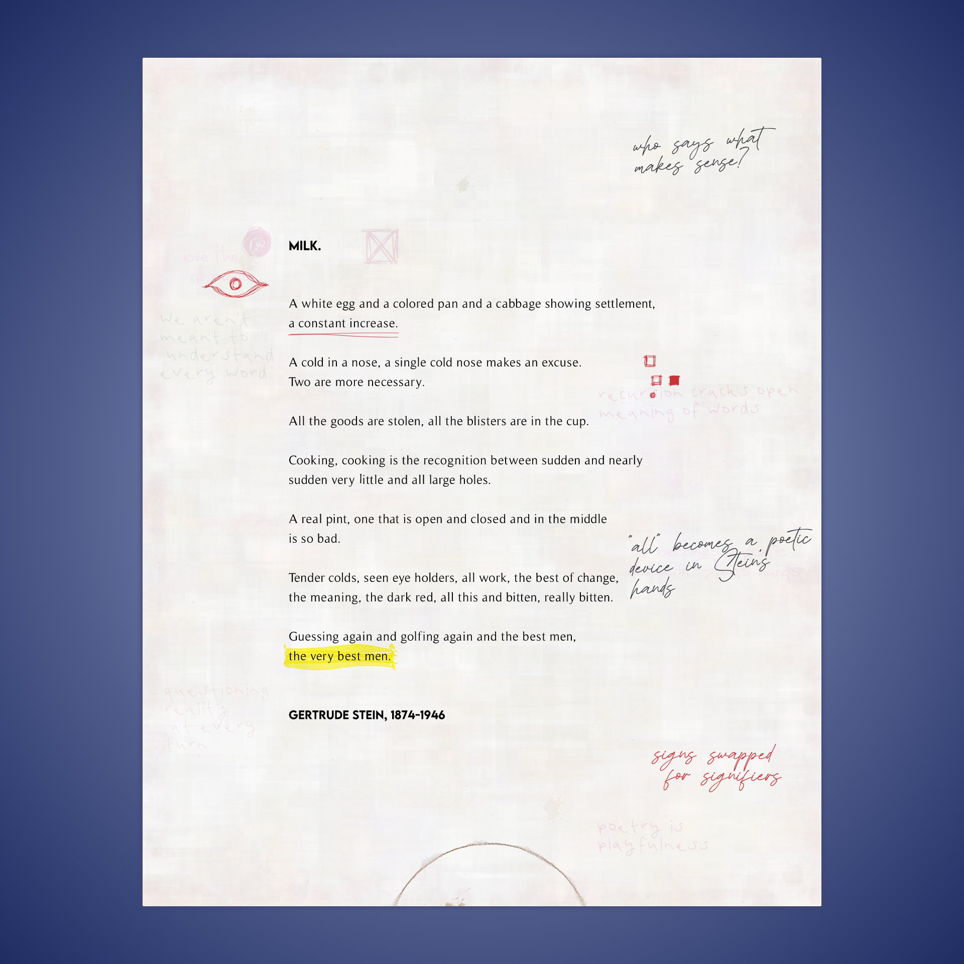 MILK. by Gertrude Stein #27 static token preview