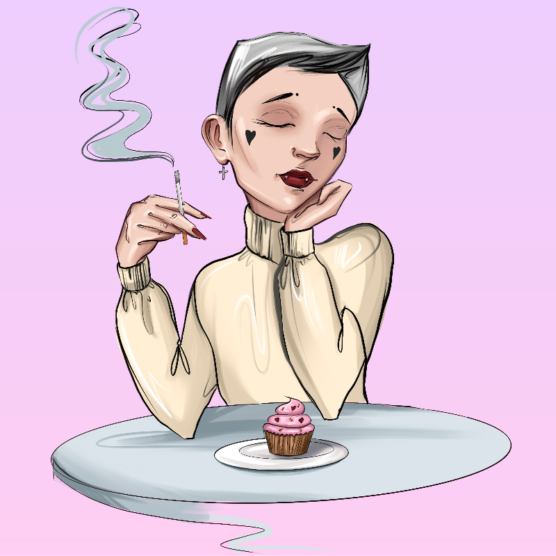 Girl at the table #11 static token preview