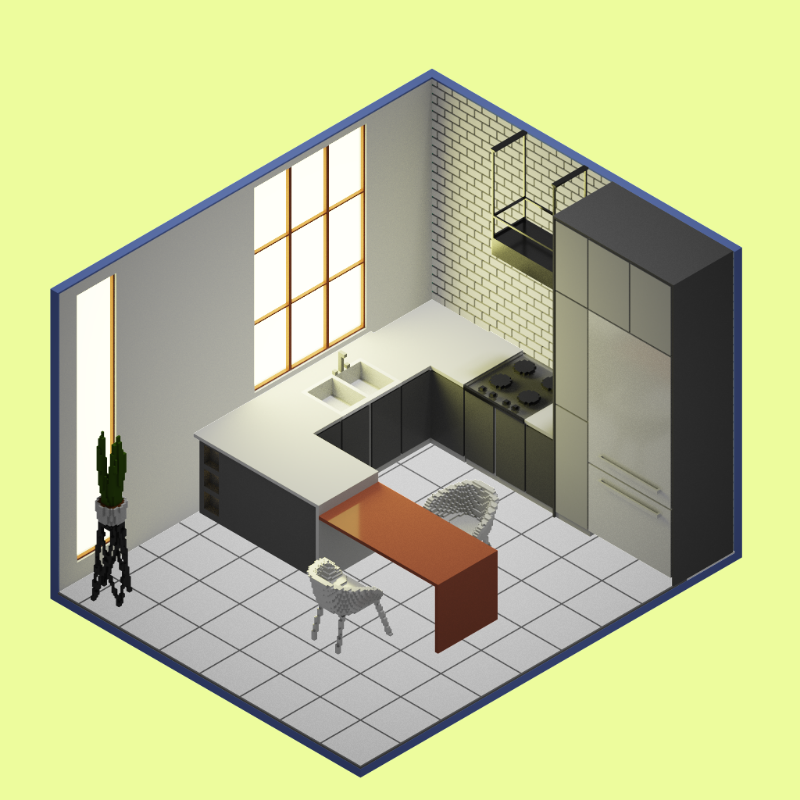 Isometric kitchen #4 static token preview