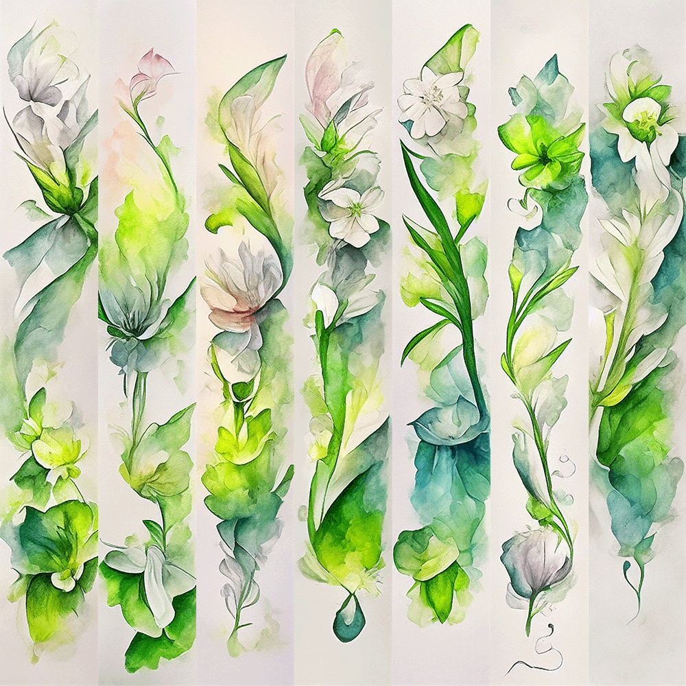 AI Green Flowers #2 static token preview