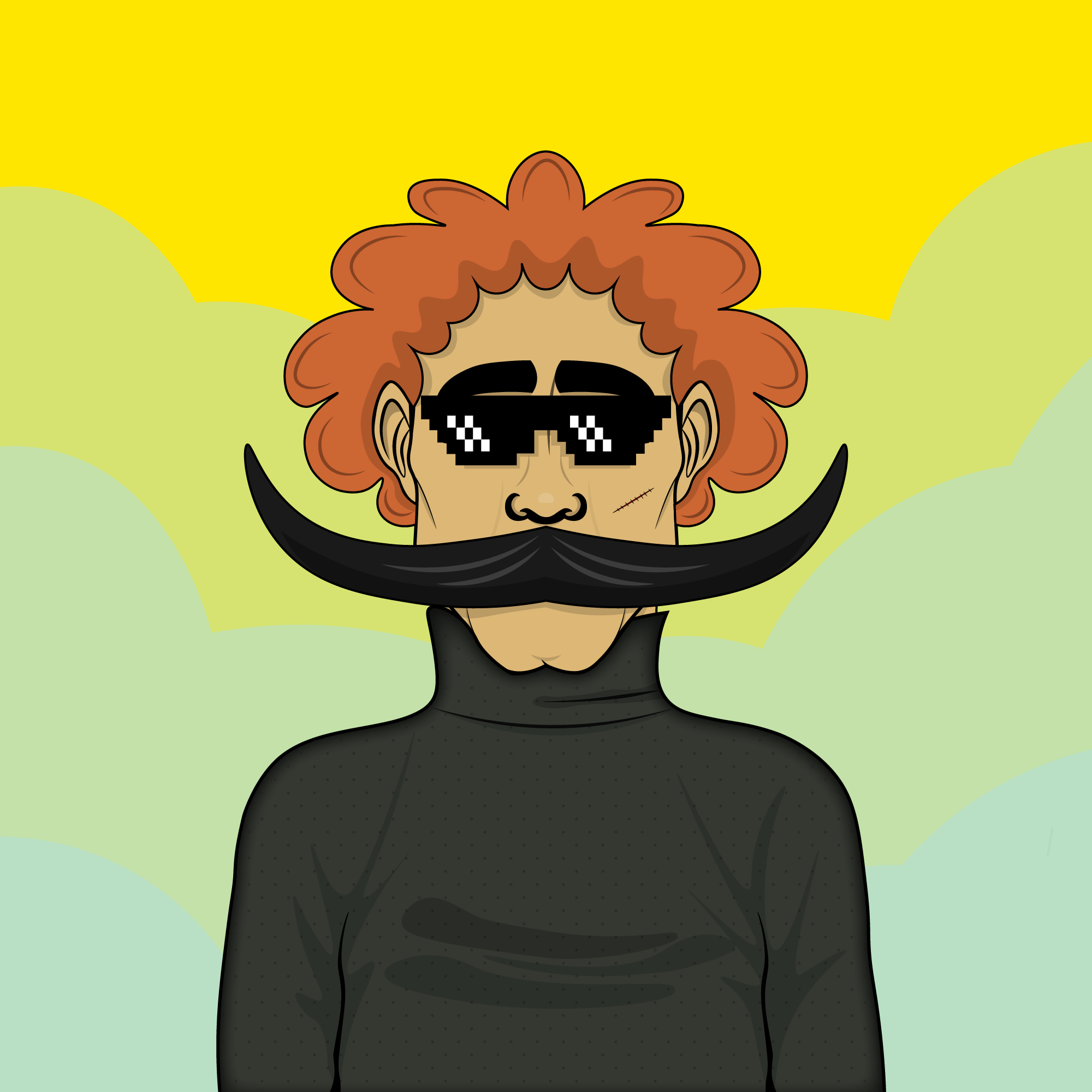 Mustachioed #14 static token preview