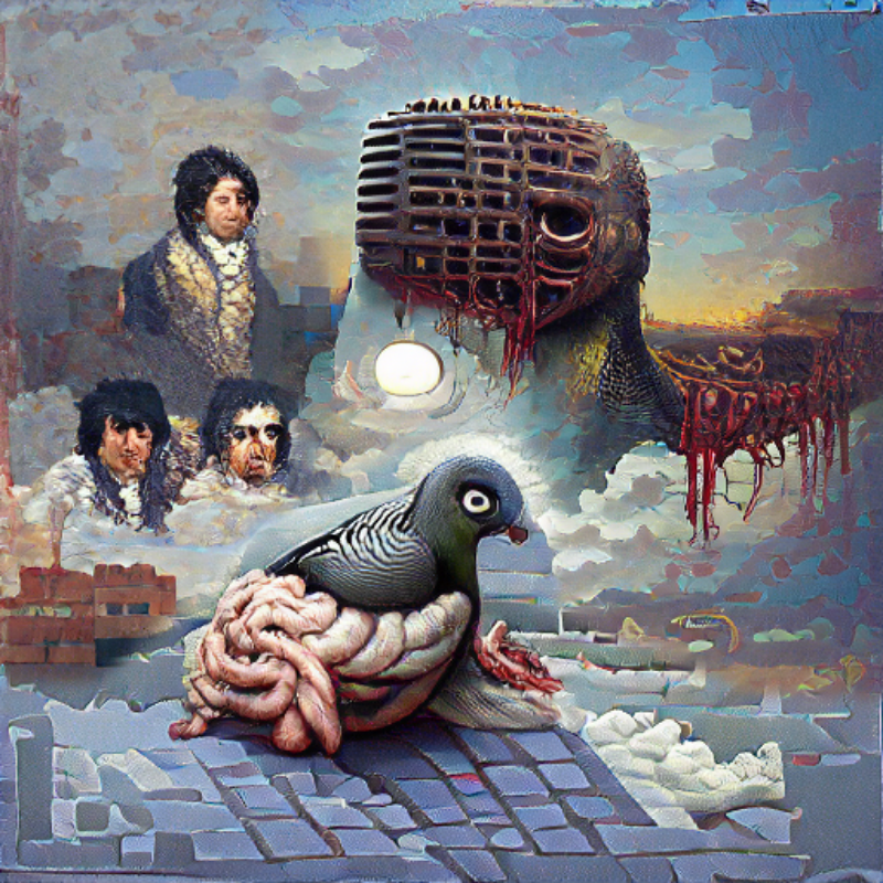 Pigeon Sat on a Brain Reflecting Existence #12 static token preview