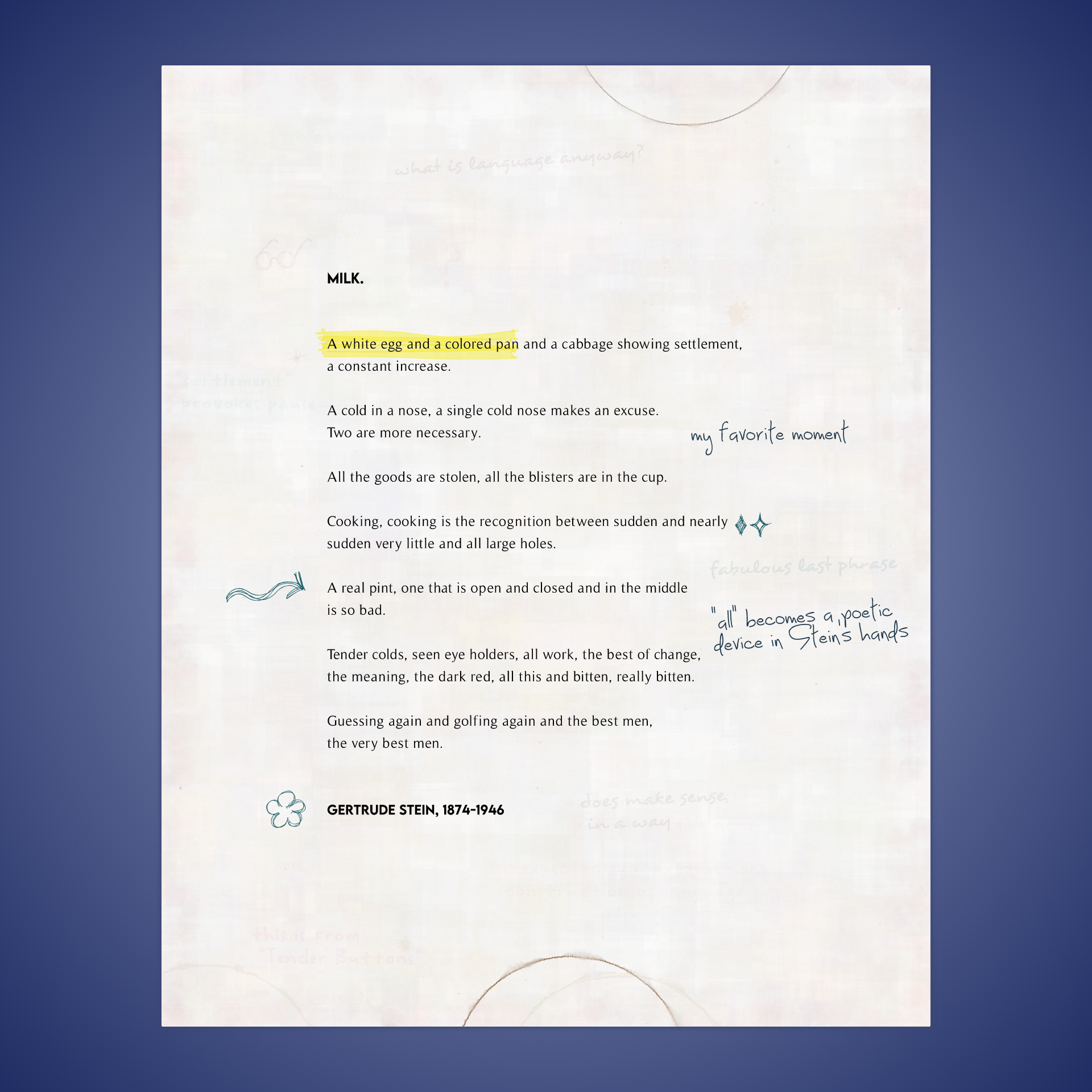 MILK. by Gertrude Stein #24 static token preview