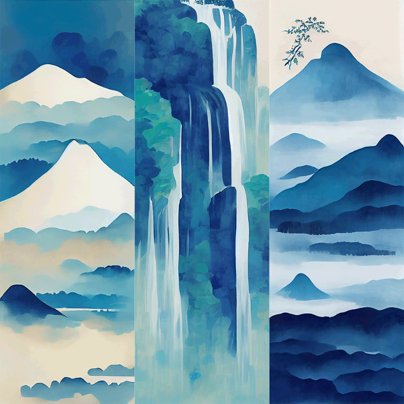 AI Japanese Waterfall #7 static token preview