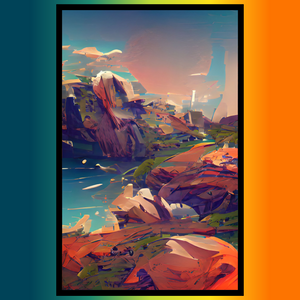 Framed landscape SciFy Art A.I project preview