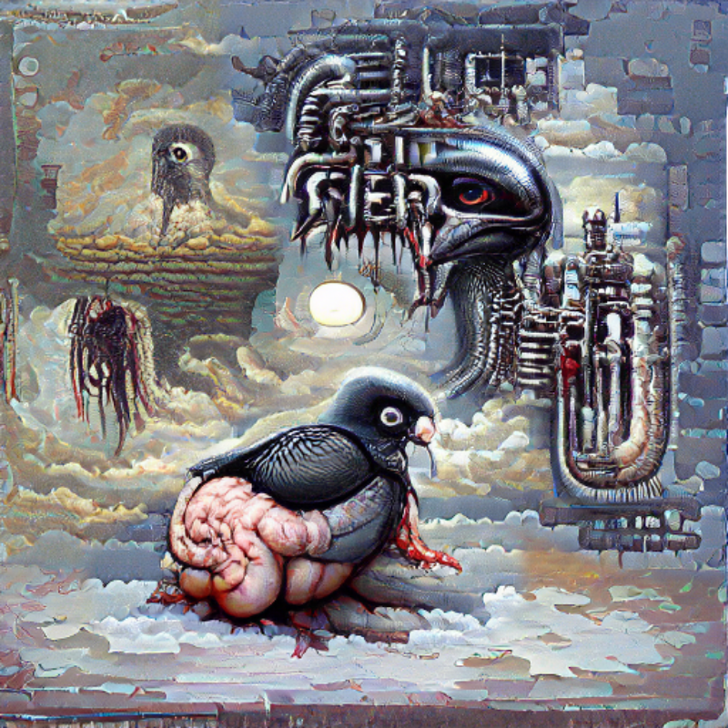 Pigeon Sat on a Brain Reflecting Existence #13 static token preview