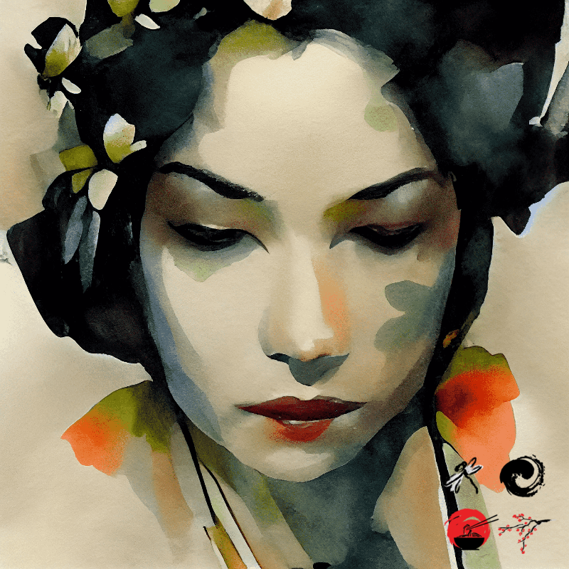Geisha and nature #3 static token preview