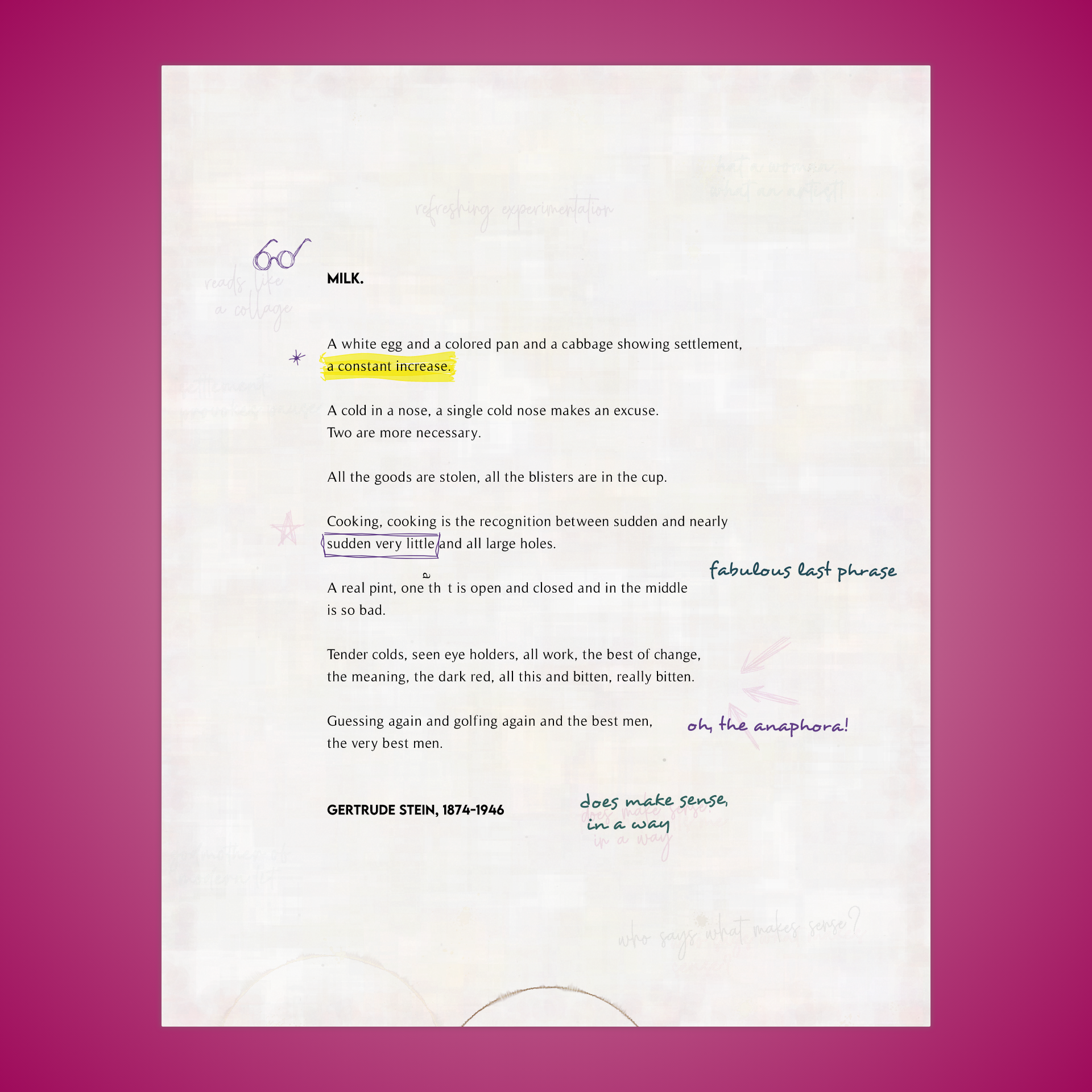 MILK. by Gertrude Stein #15 static token preview