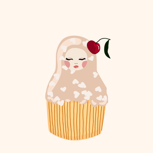 Cute Matryoshka Doll Cupcake Series #11 static token preview