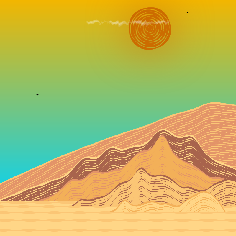 Painted Mountain Sunset #25 static token preview