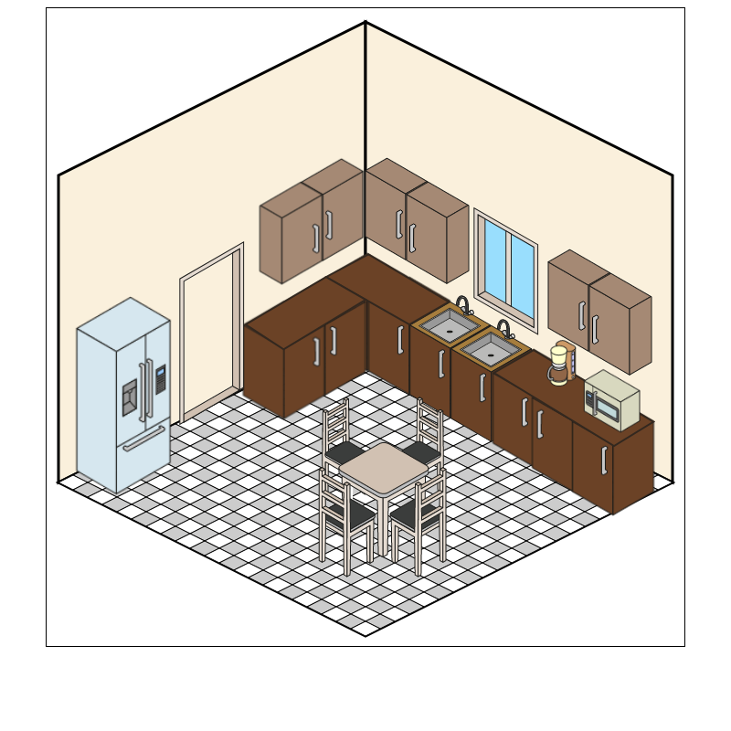 Isometric Kitchen Interior #1 static token preview