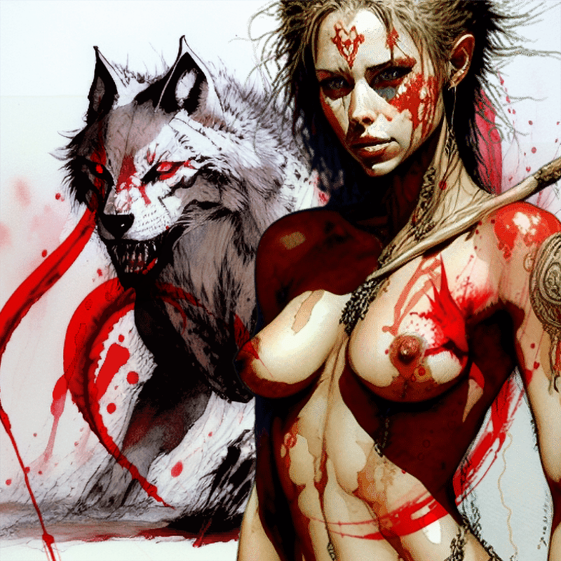 Wild Girl and Wolf #2 static token preview