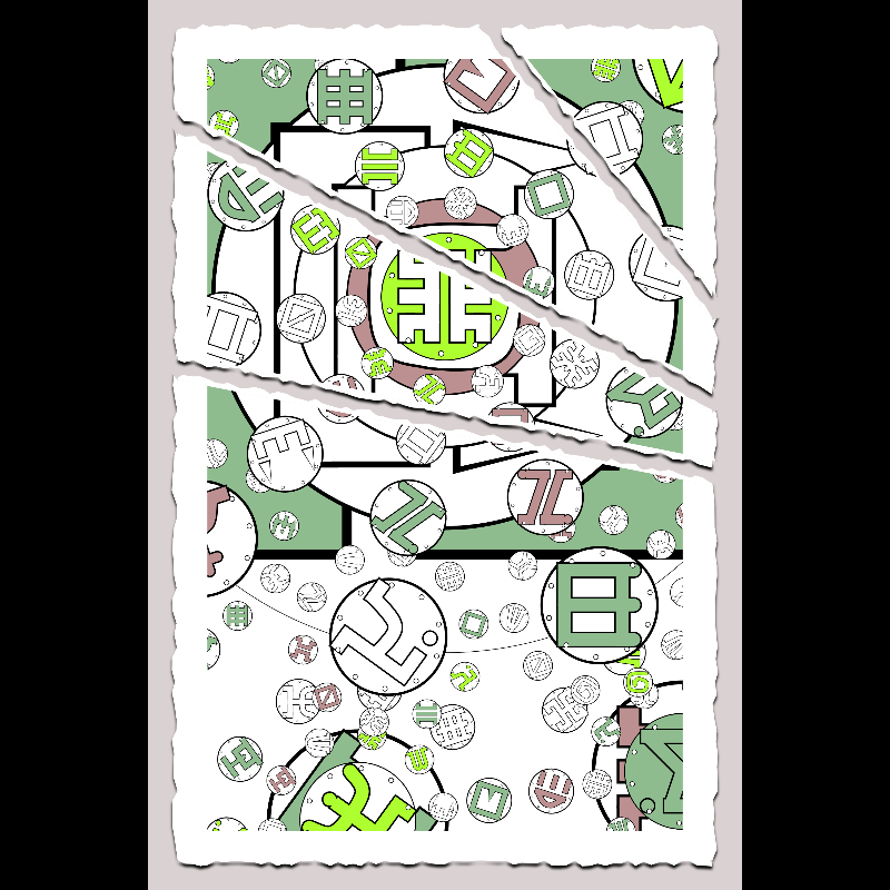 Fractals and fractures -"Alphabetic Signs" #14 static token preview