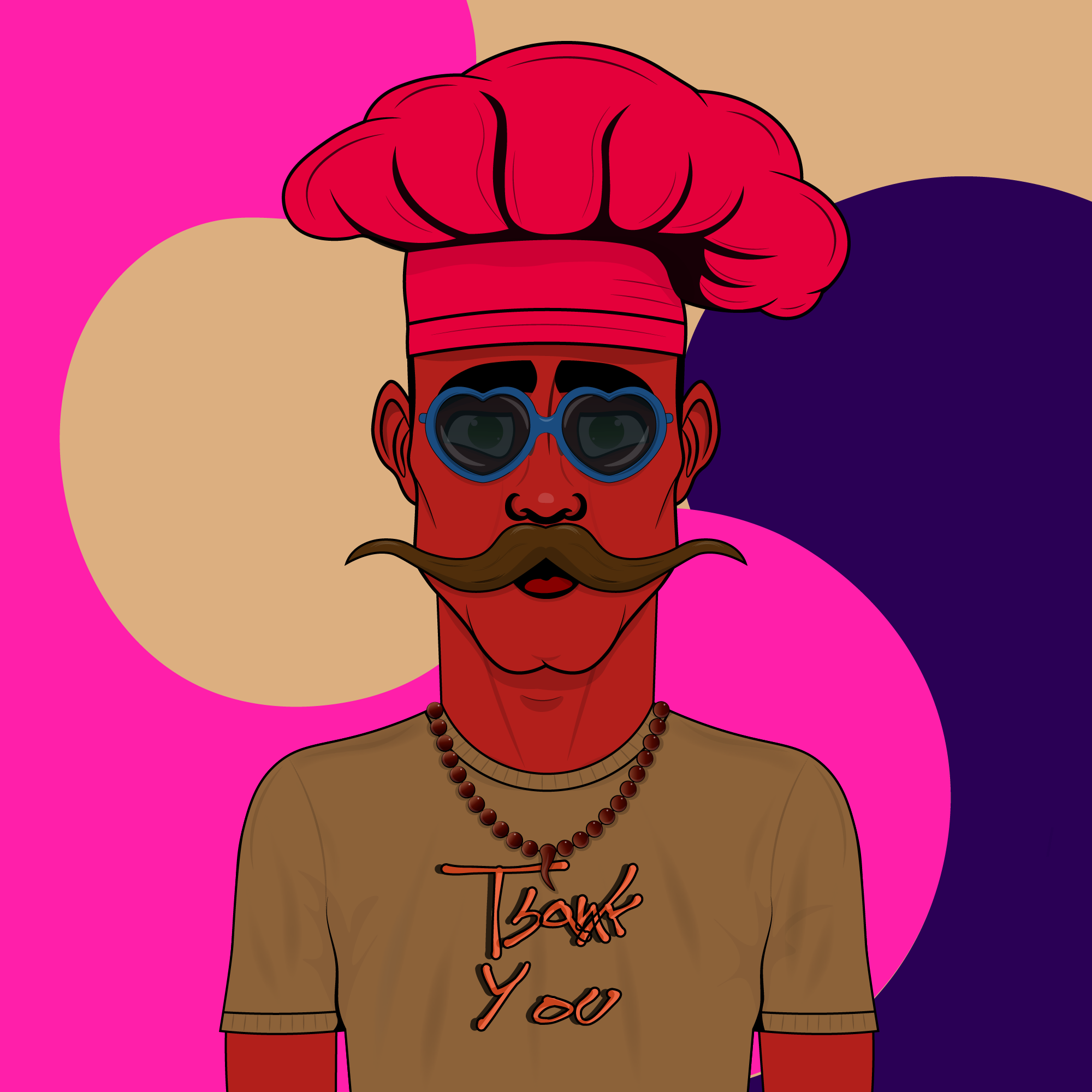 Mustachioed #8 static token preview