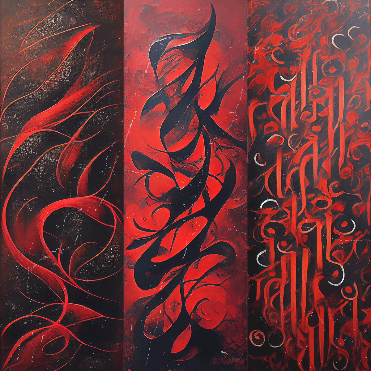 AI Red Calligraphy #2 static token preview