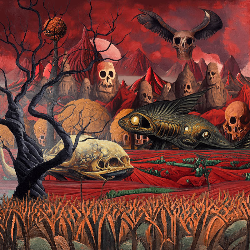 Skull Birds and Fishes #15 static token preview