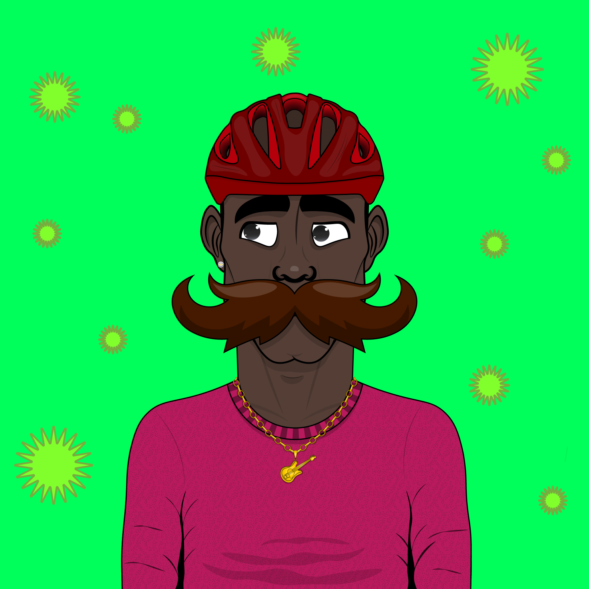 Mustachioed #15 static token preview