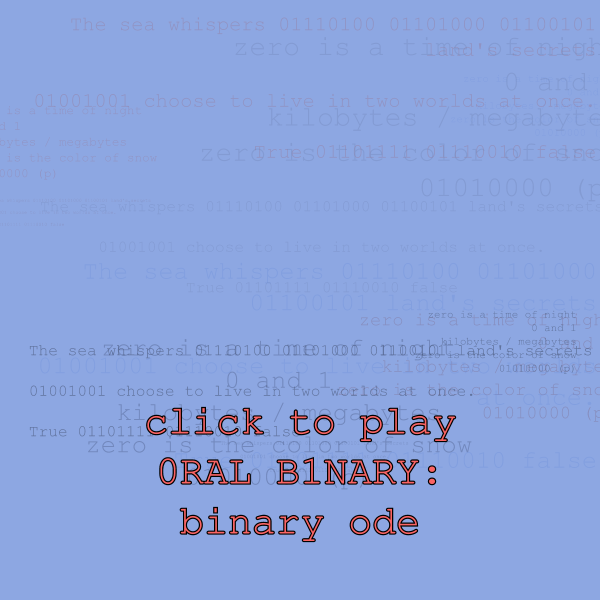 0RAL B1NARY: “BINARY ODE” #14 static token preview