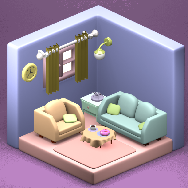 3D Fantasy Living room #10 static token preview