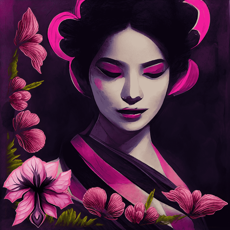 Geisha in Magenta #2 static token preview