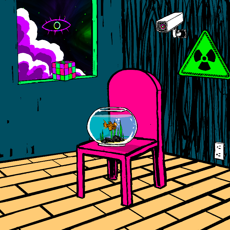 pink chair in the blue room #19 static token preview
