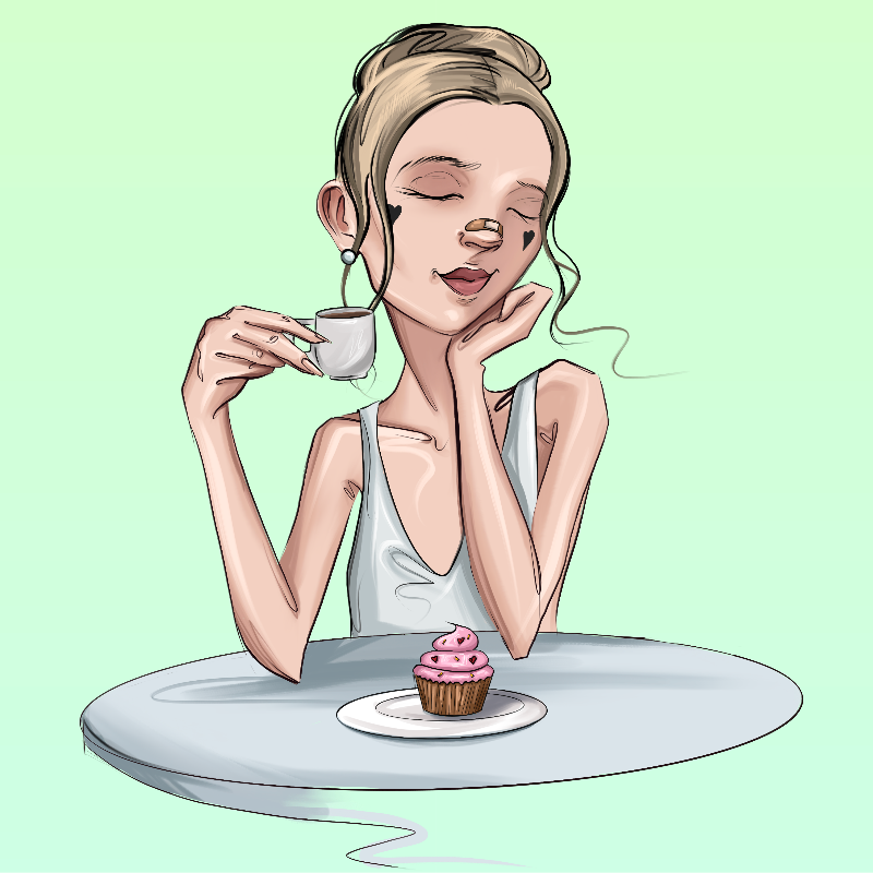Girl at the table #16 static token preview
