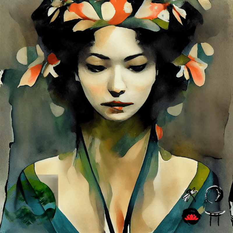 Geisha and nature #1 static token preview