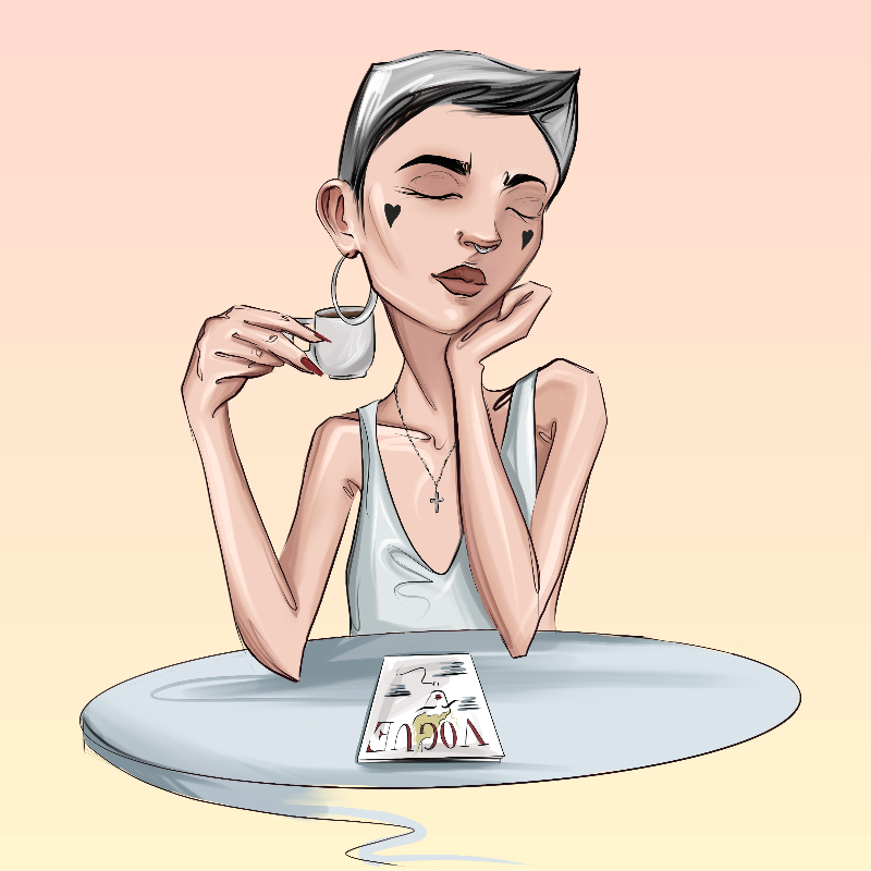 Girl at the table #12 static token preview