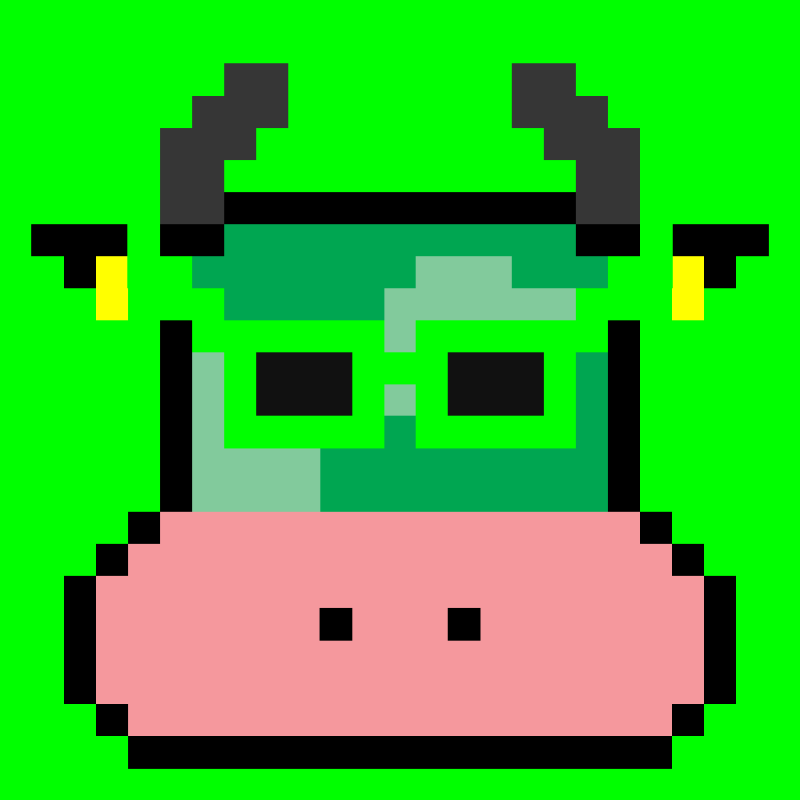 pixel cow #20 static token preview