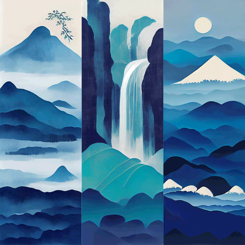 AI Japanese Waterfall #14 static token preview