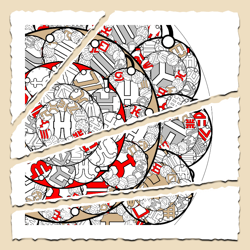 Fractals and fractures -"Alphabetic Signs" #8 static token preview