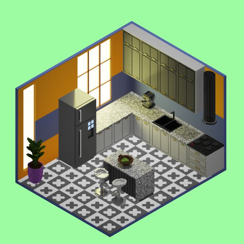 Isometric kitchen #46 static token preview