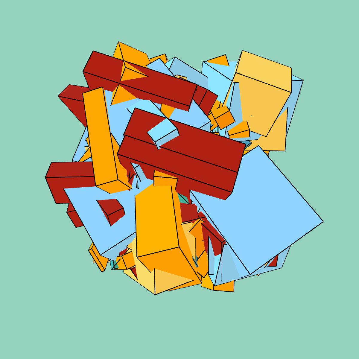 Asymmetric stacked boxes #14 static token preview