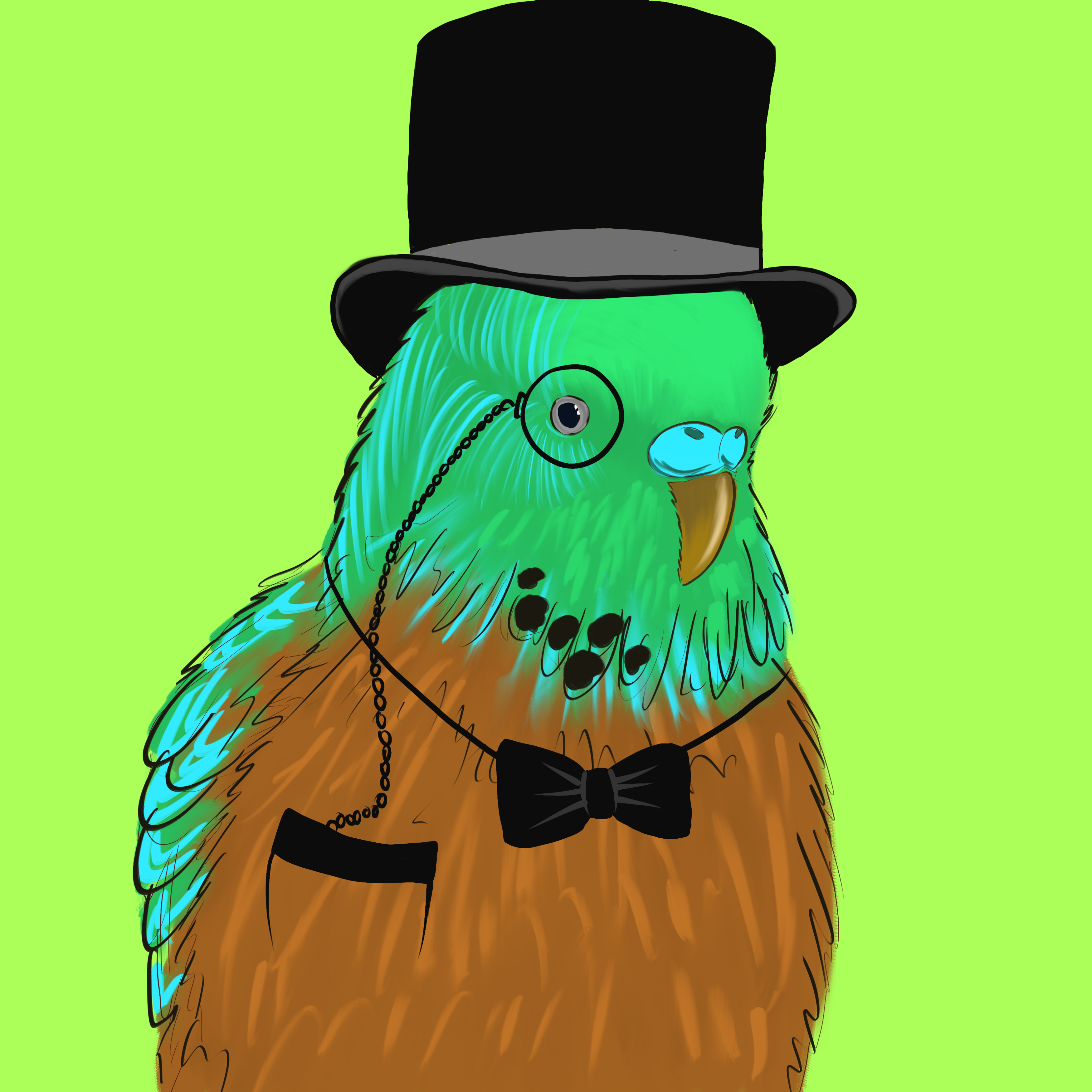 Neon Parrot #9 static token preview
