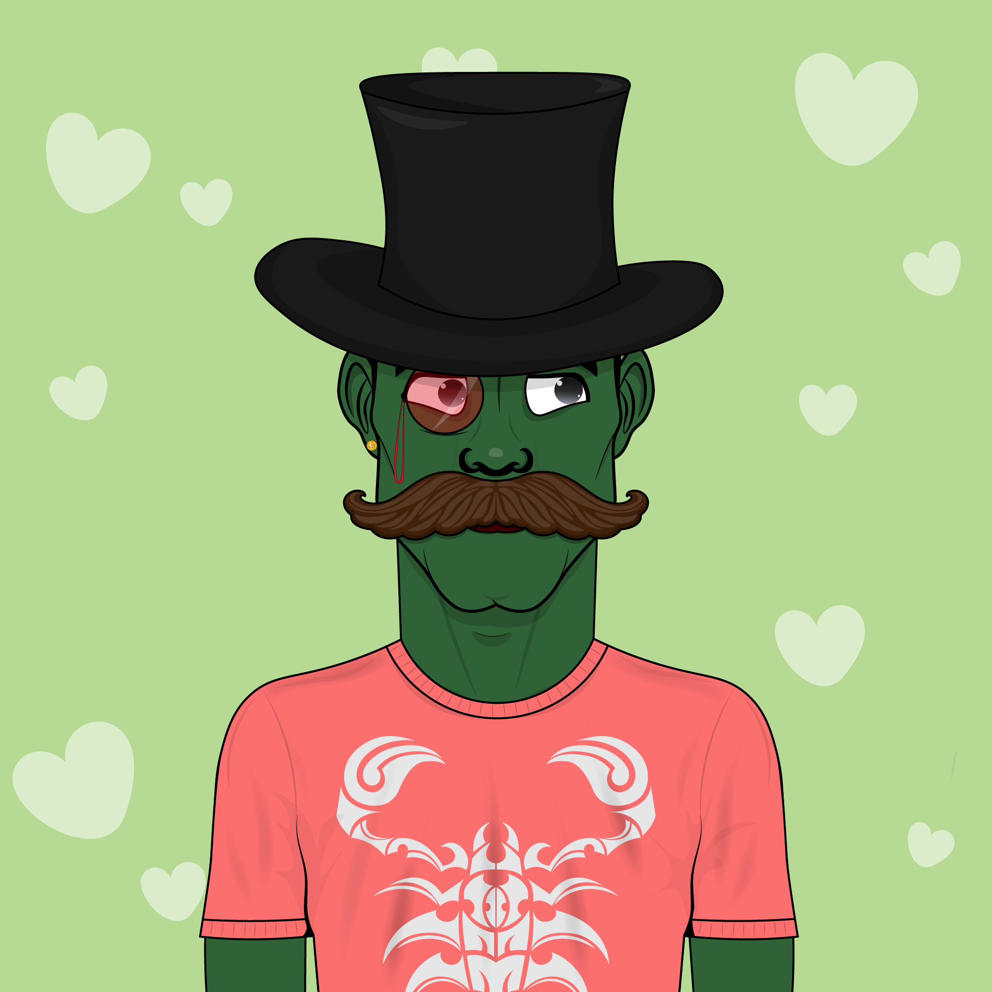 Mustachioed #21 static token preview