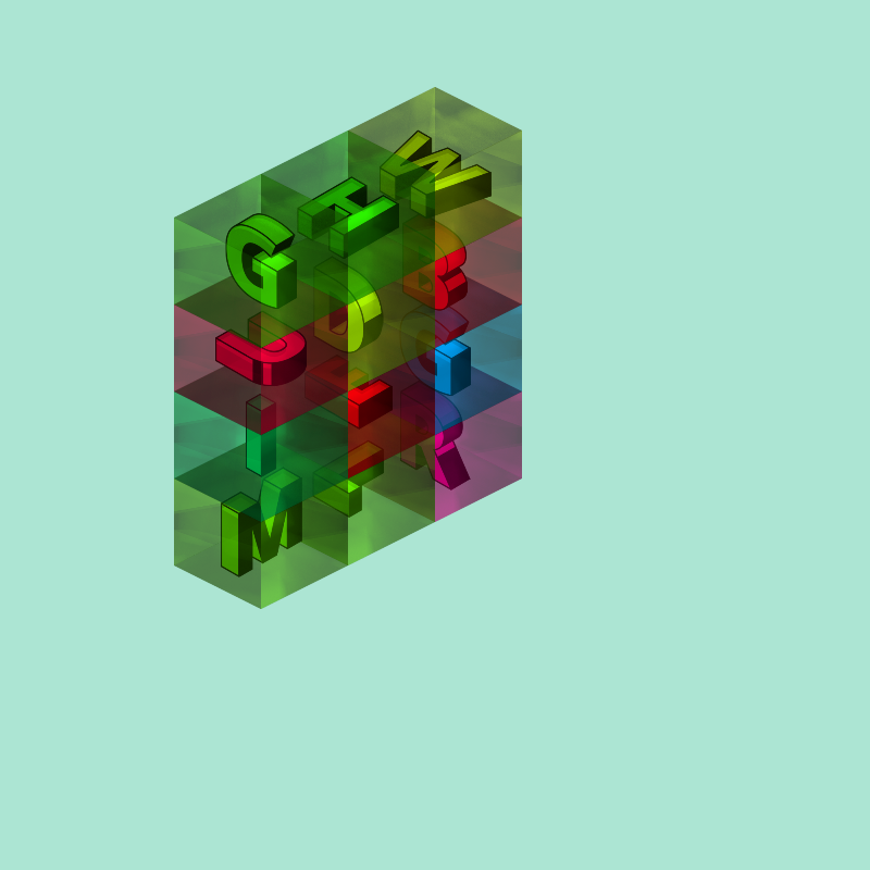 Letters in glass #4 static token preview